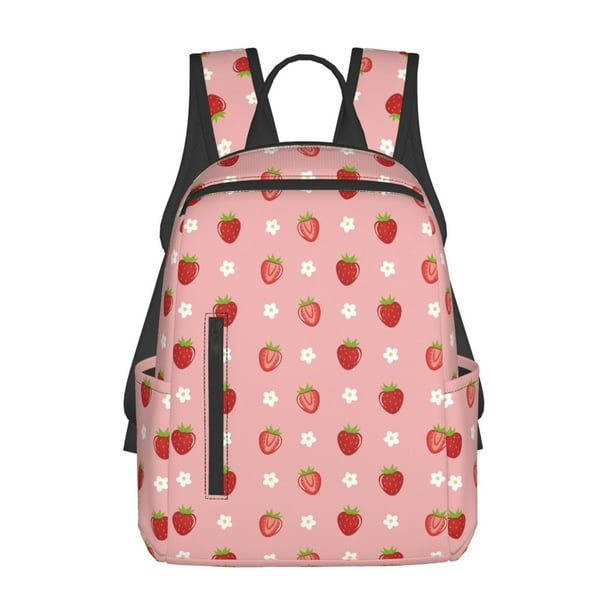 Disketp Strawberries Mochila Ligera e Impermeable, Mochila de Día Resistente para Viajes, Senderismo y Uso Diario para Hombre y Mujer