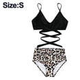 thumbnail image 2 of Conjunto de bikini de dos piezas de talle alto para mujer, trajes de baño push up halter control de barriga, trajes de baño, 2 of 5