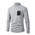 thumbnail image 2 of M-4X Plus Size Turtleneck Sweaters for Men Long Sleeve Big & Tall Sweatshirts Fleece Lined Stretchy Slim Pullover Solid Basic Thermal Warm Sweater, 2 of 4