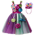thumbnail image 1 of El Festival de Purim Girl Sweet Candy Tutu Dress Ropa Niños Carnival Frock Birthday Fancy Rainbow Costume Children Party GownXL (10-12T) Gao Jinjia LED, 1 of 2