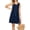 Dark Navy, variant on Women's Tiered Scoop Neck Sleeveless Dress with Decorative Button Detail 65% Polyester 30% Rayon 5% Spandex Everyday
