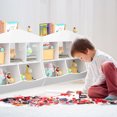 tonchean Kid's Bookshelf Toy Storage White, Toy Cubby with Book Shelf