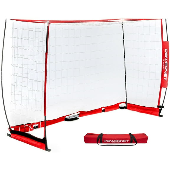 PowerNet Portable Futsal Soccer Goal, Soccer Net with Collapsible Steel Base, Pop Up Soccer Training Equipment, 1 Goal & Zipper Storage Bag (3M X 2M)
