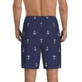 thumbnail image 2 of Balery Anchor Heart Blue Men's Cotton Knit Pajama Shorts Waistband & Pockets,Short Pajama Pants-4X-Large, 2 of 8