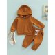 thumbnail image 3 of SAYOO , conjunto de ropa deportiva para bebés y niños, jersey de Color sólido, sudadera con capucha, Tops y conjunto de pantalones informales con cordón SAYOO Moda, 3 of 9