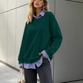 thumbnail image 6 of Hurxie Womens Sweatshirt Casual 2 in 1 Striped Patchwork Collar Tops Shirts Business Casual Fall Outfits for Women, 6 of 7