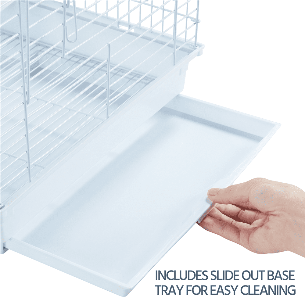 Alden Design 23" H Travel Small Bird Cage with Open Play Top, White