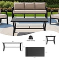 thumbnail image 7 of Gotland 7 Piece Aluminum Patio Furniture Set,Modern Metal Outdoor Patio Furniture w/5.1'' Thick Cushion,Swivel Chairs and Rectangular Coffee Table,Patio Conversation Sets for Porch,Deck,Sand, 7 of 7