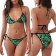 thumbnail image 3 of Balery Green Mosaic Glass Pijama Estampado Bikini de Dos Piezas para Mujer - Conjunto de Bikini Ajustable Sexy y Cómodo para Playa, 3 of 6