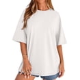 thumbnail image 6 of Oversized Tshirts for Women Summer Casual Short Sleeve Crew Neck Loose Fit Basic Tee Tops, #01 White, S, 6 of 6