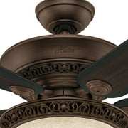 Hunter 52 inch Indoor Ceiling Fan with LED Light - Brown Ceiling Fan with Pull Chain, For Bedroom or Living Room, Standard Mount, No Remote, 5 Blades - Italian Countryside 53200, P.A. Cocoa