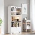 thumbnail image 2 of TROPOW 63 Inches Tall Storage Cabinet,5-Tier Bookcase,Wooden Bookshelf Storage Organizer,Freestanding Display Storage Cabinet,Bookcase and Bookshelf for Home Office, Living Room,Bedroom,White, 2 of 6