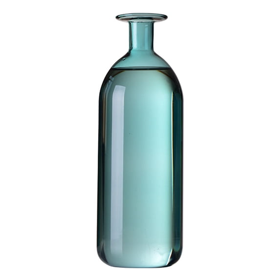 Minimalist Blue Small Glass Vase for Home Decor Centerpieces, Modern Flowers Vases for Wedding Living Room Decorative