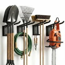 Wall Mount Garage Tool Organizer Storage Hook for Yard Shed, Garden Tool Holder Organizer Rack, Metal Garage Garden Tool Hanger for Lawn Organizer Holds Shovel,Rakes,Brooms,Hoses 4 Pack
