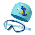 thumbnail image 3 of Gorro de natación para niños Gafas de natación Gafas de natación Gorro de silicona Gafas de natación para Azul, 3 of 9