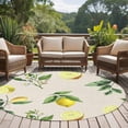 thumbnail image 3 of Summer Fruit 5FT Round Area Rugs for Living Room Watercolor Yellow Lemon Rustic Farmhouse Leaves Ultra-Thin Non-Slip Round Rugs Machine Washable Low Pile Circle Carpet for Bedroom Kitchen Nursery, 3 of 9