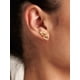 thumbnail image 4 of Pendientes de mariposa S925 plata esterlina Silvora dorados con tachuelas izquierda y derecha, 4 of 8