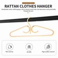thumbnail image 2 of 2Pcs Rattan Clothes Hanger Natural Rattan Hand-Woven 3 Hook Hanger for Home Wardrobe Clothing Store, 2 of 5