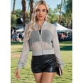 thumbnail image 4 of Nlife Women Sheer Mesh Sparkly Jacket Full-Zip See Through Bomber Glitter Shiny Long Sleeve Outwear, 4 of 8