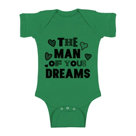 

Awkward Styles The Man Of Your Dreams Short Sleeve Bodysuit for Baby Valentine s Day One Piece Valentine s Day Gifts for Baby Boy Valentine s Day Baby Romper Cute Gifts for Boys Mom Baby Boy Bodysuit