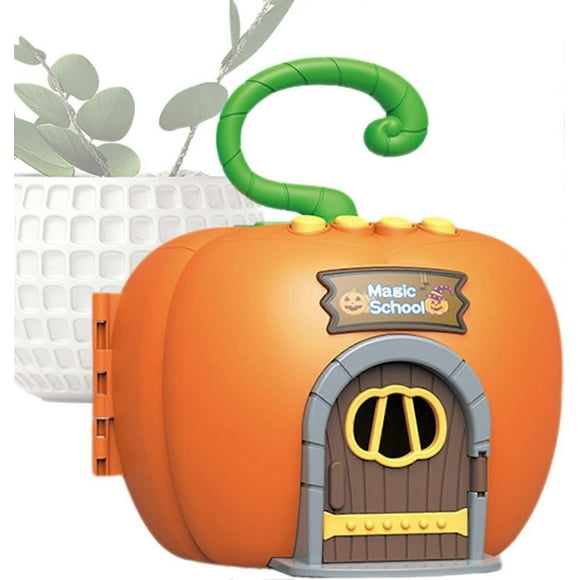 Small Doll House, Portable Toy Castle Halloween House Pumpkin, Miniature Kit