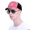 thumbnail image 4 of Disketp Cartoon Pigs and Hearts Print Trucker Hat Men Women - Mesh Baseball SnapBack Cap, 4 of 7