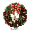thumbnail image 3 of 15.74 Inch Elegant Christmas Wreath with Reindeer Decor, Red Ornaments & Bow - Front Door & Indoor/Outdoor Year - Round Holiday Decor, 3 of 7