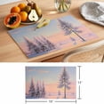 thumbnail image 6 of Pink Winter Landscapes Placemats Set of 6 Nature Snow Forest Sunset Place Mats Indoor Wipeable Table Mats Washable Cloth Dining Table Placemats for Kitchen Holiday Party Home Decor 13x19 Inch, 6 of 9