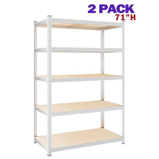 Leariso 2PCS 71"H 5 Tier Shelving Unit for Warehouses, Garages, and