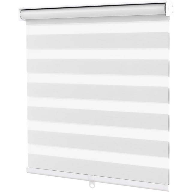 Cordless Zebra Blinds Dual Layer Roller Blinds (W x H ) -Stop Roller Blinds for Doors Light Filtering Sheer Shades for Home Light Control for Day and Night
