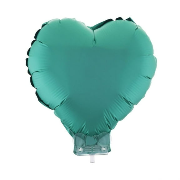 Balloon-Foil-Heart on Stick-11"x11"-Matte Teal