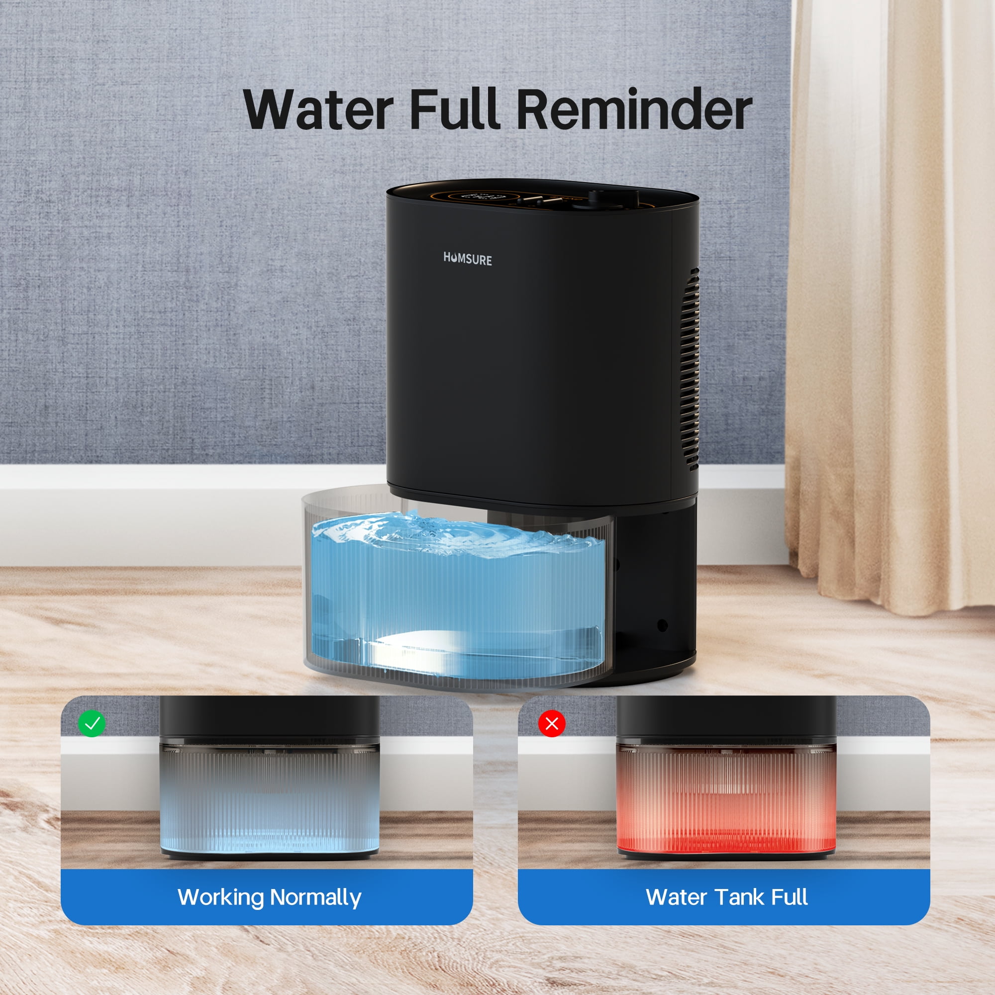 Dehumidifier 120 oz. Large Capacity Tank, Powerful Dehumidifier LED Display with Timer 7-Colour Ambient Light, Auto off, Sleep Moode, Timer, Energy Efficient Cabinet Bathroom 03