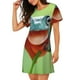 thumbnail image 2 of Easygdp Flying Frog On Branch Camisón de manga corta para mujer, informal, estampado, 2 of 6
