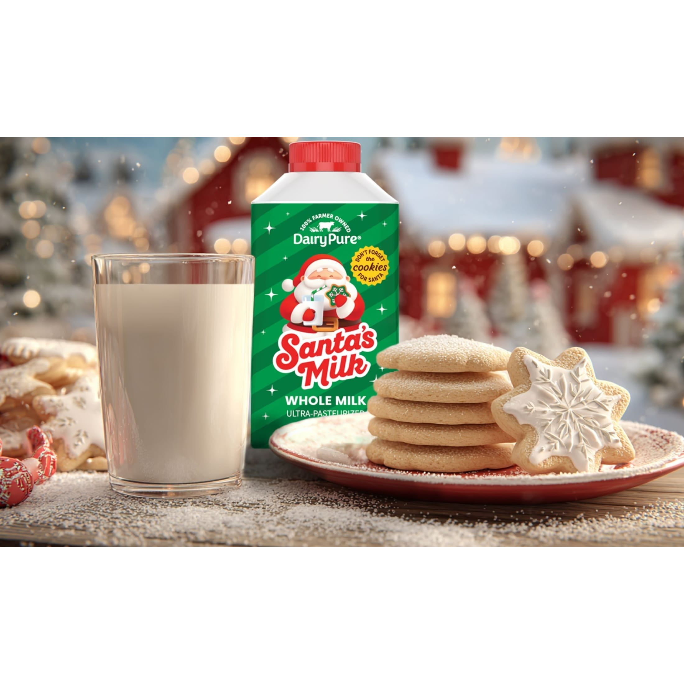 DairyPure Santa's Milk Ultra-Pasteurized Whole Milk, Pint