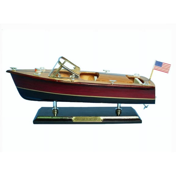 Handcrafted Model Ships Triple Cockpit 14 Chris Craft Triple Cockpit 14 in. Decorative Speed Boat