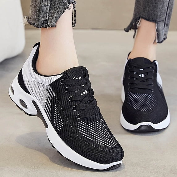 Womens Sneakers Air Cushion Running Shoes Lightweight Tennis Walking Shoes Mesh Breathable Gym Work Fashion Sneakers Athletic Comfortable Casual