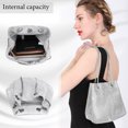 thumbnail image 2 of BU FA Silver Evening Bag Rhinestone Purse for Women Sparkly Clutch Handbag Crossbody Bucket Bag for  Wedding Party Prom, 2 of 7