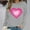 Gray, variant on Fznquz Valentines Sweatshirts for Women Love Heart Graphic Plus Size Sweatshirt White Crew Neck Cute Pullover XXXXL