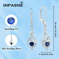 thumbnail image 6 of Inpasne Infinity Heart Dangle Drop Earrings for Women 925 Sterling Silver Leverback Sapphire Earrings September Birthstone Jewelry Gifts for Mom Her Wife Girlfriend Daughter, 6 of 6
