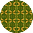 thumbnail image 1 of Ahgly Company Machine Washable Indoor Round Transitional Dark Yellow Green Area Rugs, 3' Round, 1 of 7