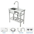 thumbnail image 2 of Luku Stainless Steel Sink, NSF Commercial Restaurant Kitchen Sink Set with Faucet and Cold & Hot Water Pipe, Single Bowl Sink (30 in), 2 of 9