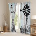 thumbnail image 3 of Windmill Decor Farmhouse 30%-50% Blackout Curtains Country Vintage Barn Door Curtains & Drapes,Retro Farm Pinwheel Cottage Lodge Cabin Curtains,Winnower Wood Board Rustic Home Decor, 3 of 6