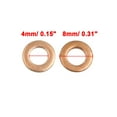 thumbnail image 2 of 100 Pcs 4mm Inner Diameter Copper Washers Flat Sealing Gasket Ring for Car, 2 of 2