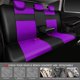 thumbnail image 3 of Fundas para asientos de vehículo CAR PASS juego completo 5 piezas morado y negro, 3 of 8