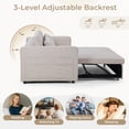 thumbnail image 3 of Bonzy Home 3-Pack 3 in 1 Convertible Sleeper Sofa Bed, Bulk 2-Seater Futon Couch with Storage Pockets for Dorm, Shared Apartment, Rental House,Beige, 3 of 6