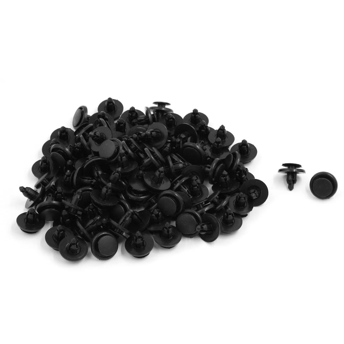 Unique Bargains 100 Pcs 7mm Hole Plastic Rivet Fastener Fender Retainer Push in Clips for Car