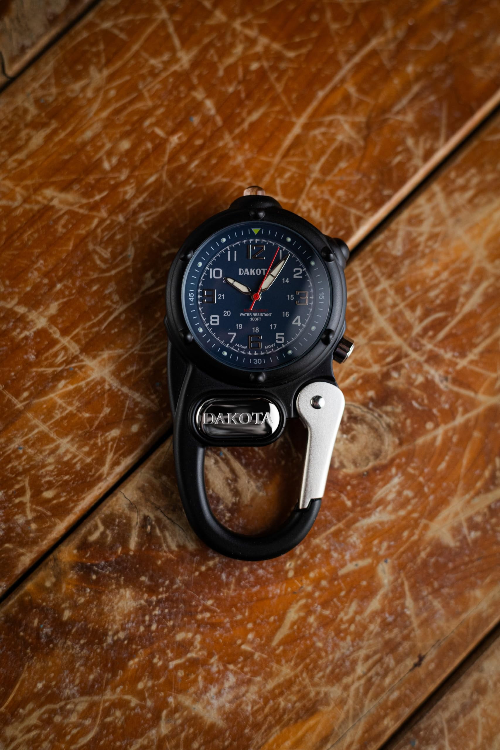 Dakota Mini Clip Microlight, Quality Pocket and Fob Watch, Outdoor Gifts for Men, Use for Fishing Hunting, and More, LED Flashlight, Clip on Watch