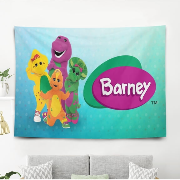 Tapestry for Barney and Friends wall hanging Bedroom Dorm Funny Backgrounds Banner Party Poster Wall Art Decorations Kids Girls Teens Gifts Funny 40×60 inch