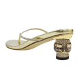 thumbnail image 3 of XYD Women Bling Thong Crystal Block Low Heel Sandals Flip Flops Round Open Toe Slip On Casual Dressy Shoes Size 11 Gold, 3 of 4