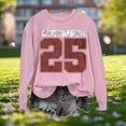 thumbnail image 2 of Sentmoon Vêtements pour Femmes Automne et Hiver Mode Imprimé Col Rond Manches Longues Raglan T-Shirt Blouse pour Temps Froid et Usage Quotidien Rose G, 2 of 7